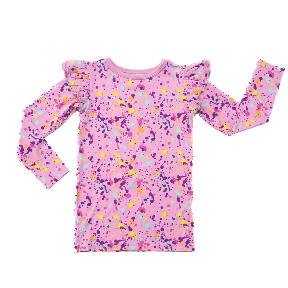 Pink Paint Party Flutter Tee